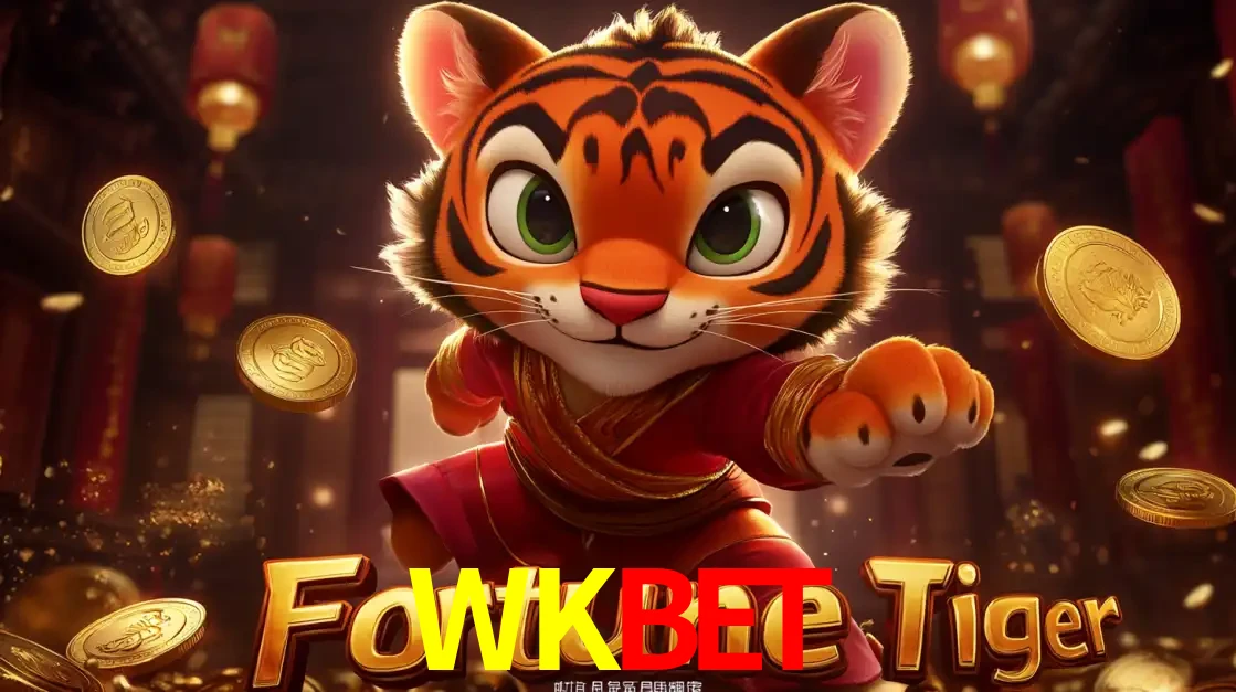 O carismático mascote do jogo de slot Fortune Tiger, um tigre fofo em pose de artes marciais, pronto para trazer sorte e multiplicadores de ganhos no cassino online WKBET.